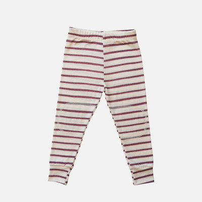 Baby & Kids Merino Wool Long Johns Set - Plum Stripe