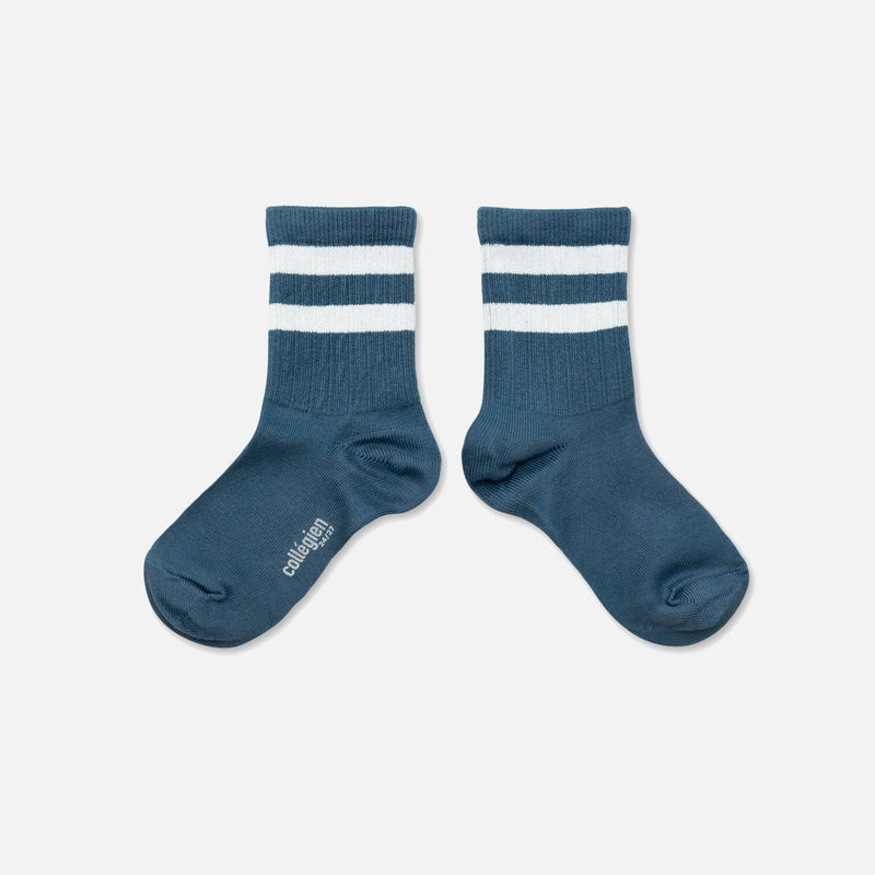 Babies & Kids Cotton Varsity Socks - Ash Blue