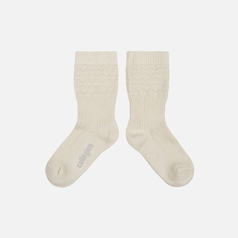Baby Cotton Knee Socks - Cream