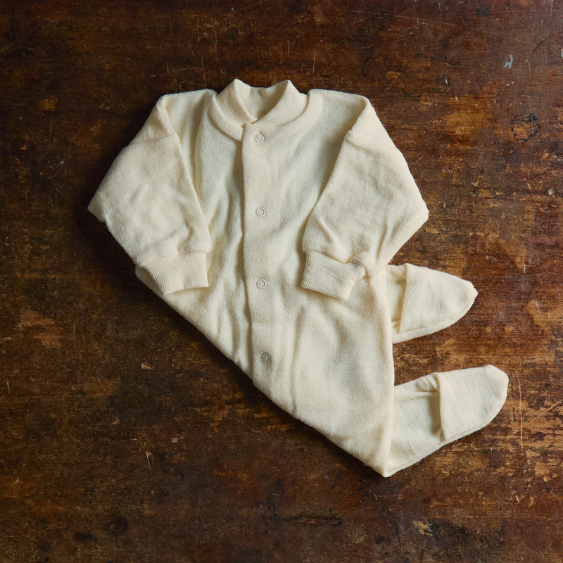 Baby Merino Wool Terry Pyjamas - Natural