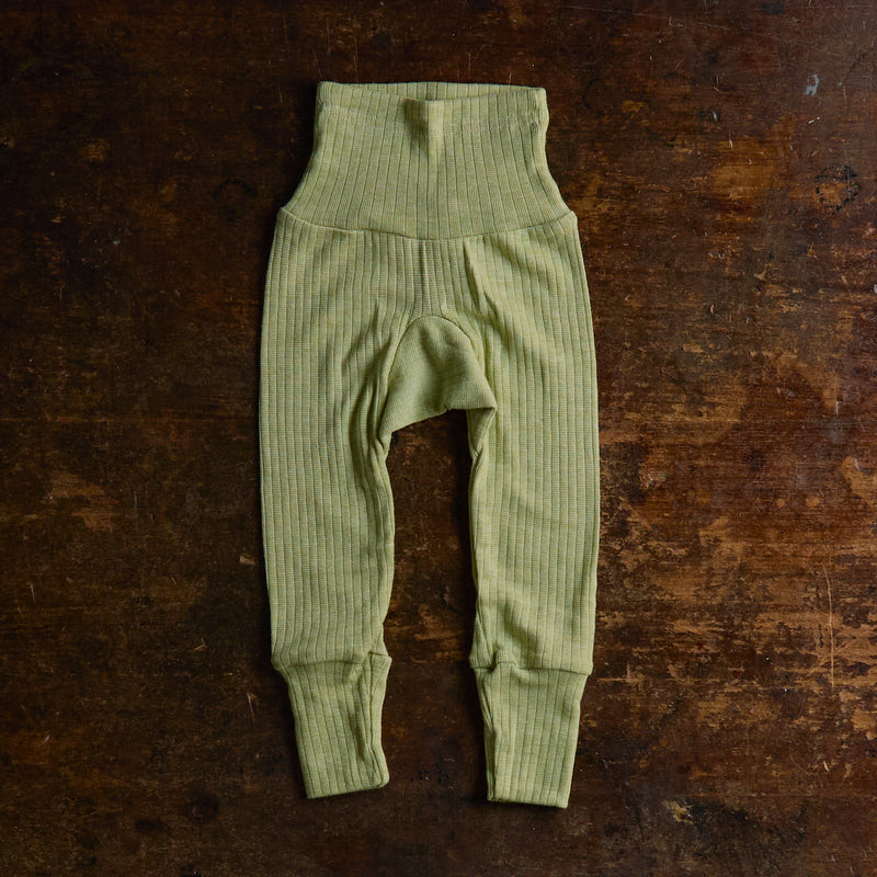 Baby Merino Wool/Cotton/Silk Pants - Green Melange
