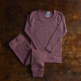 Merino Wool/Cotton/Silk LS Top - Plum