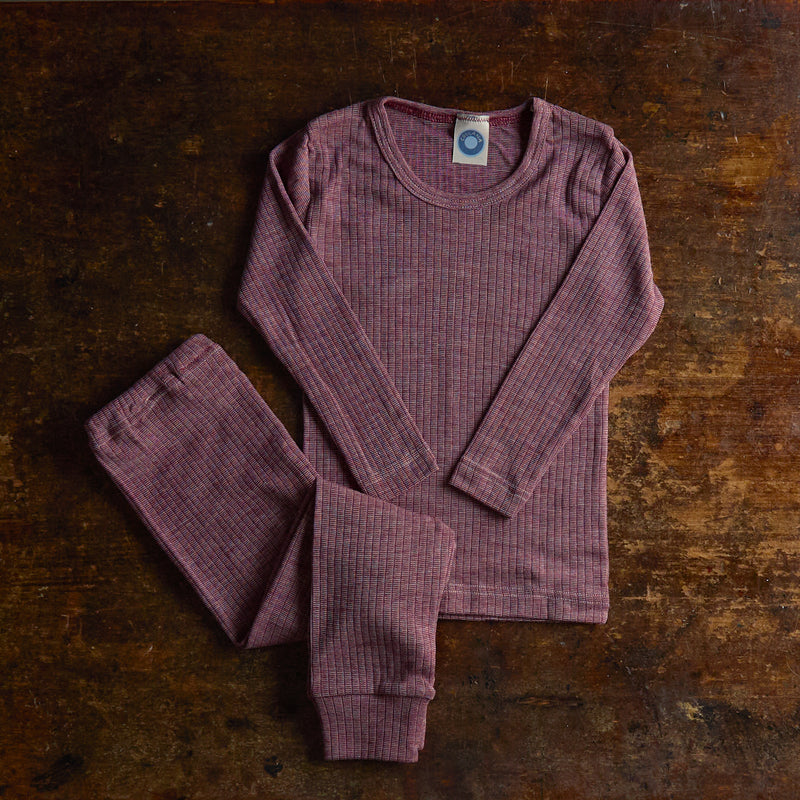 Merino Wool/Cotton/Silk LS Top - Plum