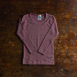 Merino Wool/Cotton/Silk LS Top - Plum