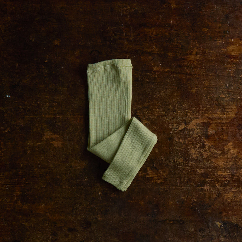 Merino Wool/Cotton/Silk Leggings - Green Melange