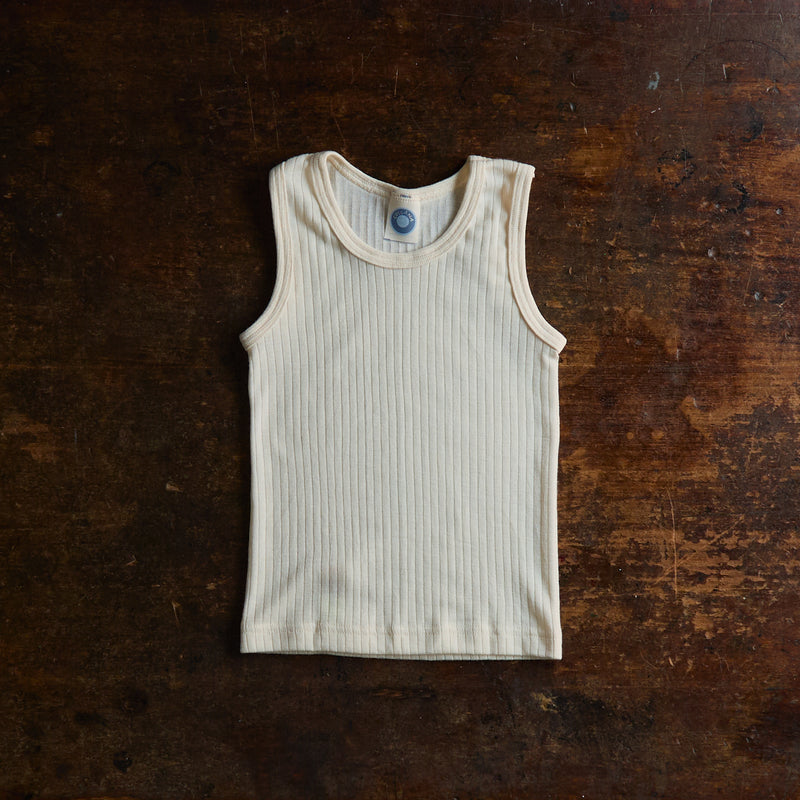 Merino Wool/Cotton/Silk Sleeveless Top - Natural