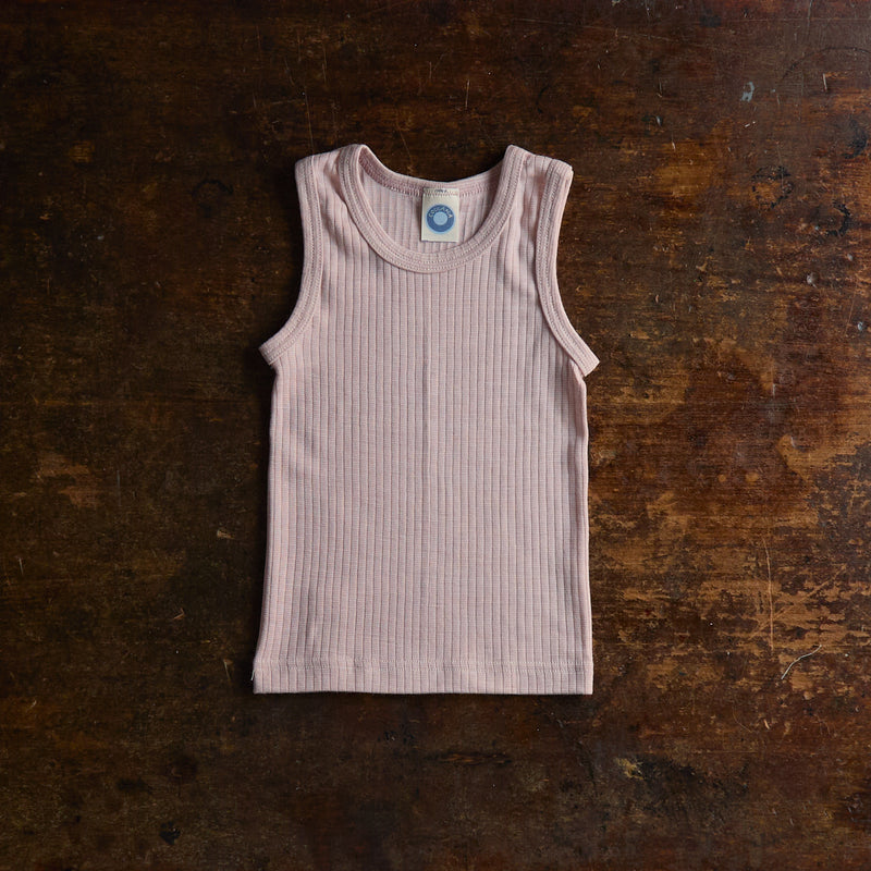 Merino Wool/Cotton/Silk Sleeveless Top - Pale Pink