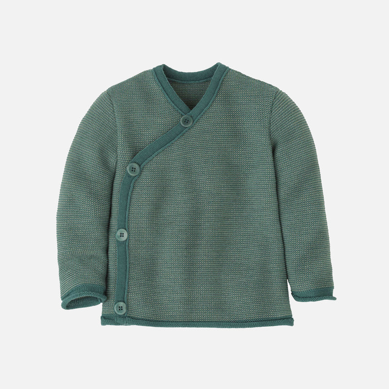 Baby Merino Wool Cardigan - Eucalyptus/Jade
