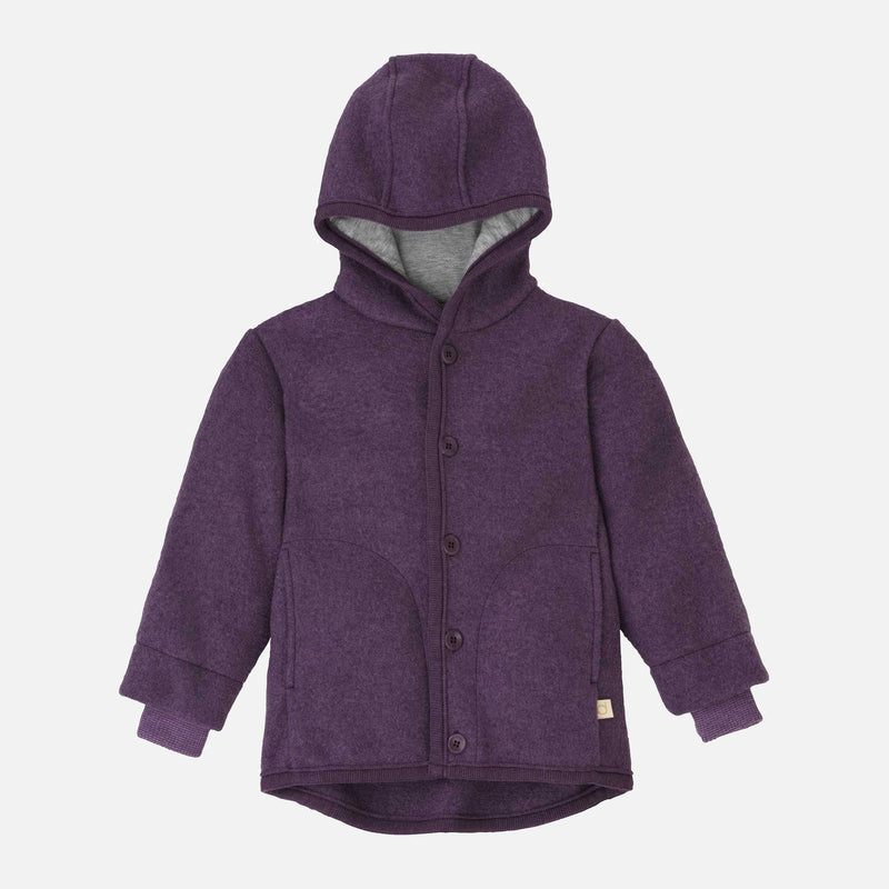 Baby & Kids Boiled Merino Wool Jacket - Aubergine