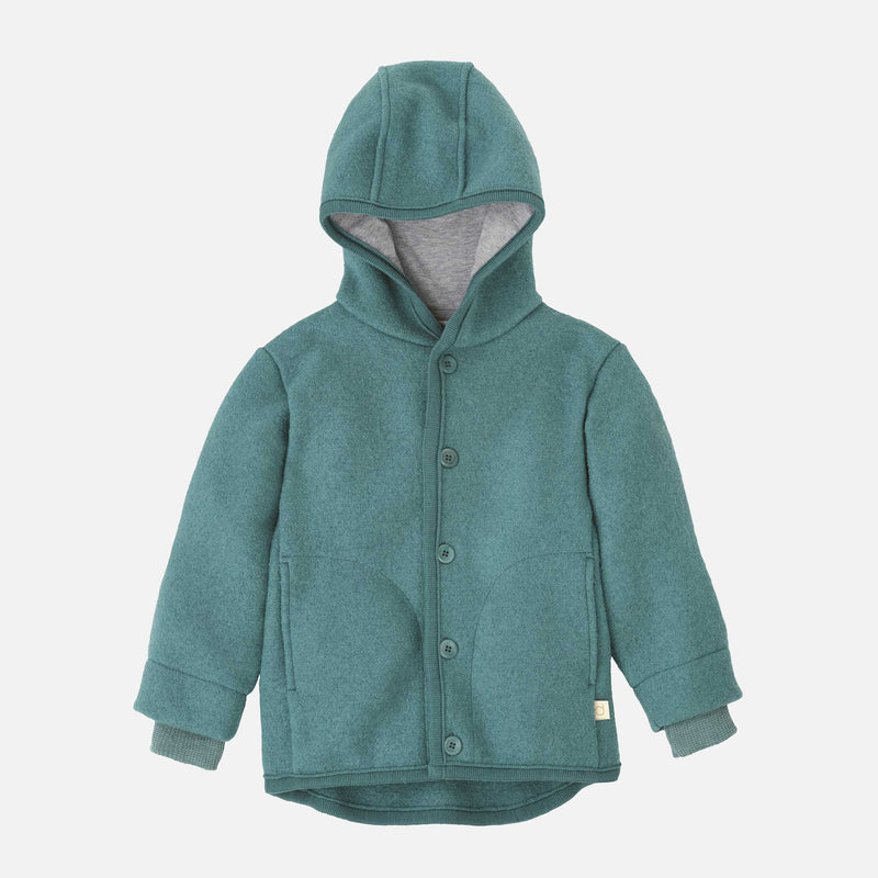 Baby & Kids Boiled Merino Wool Jacket - Eucalyptus