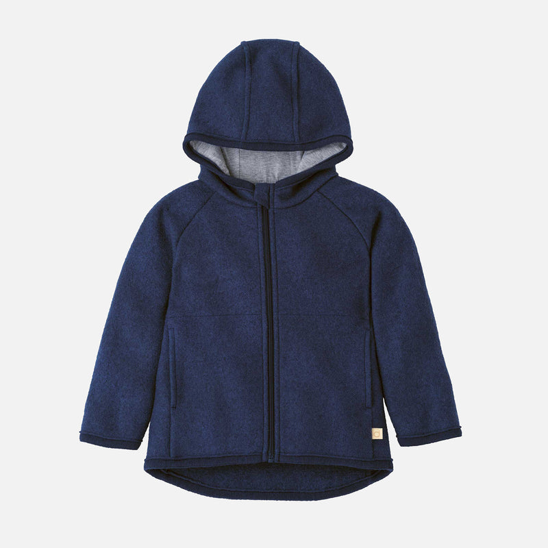 Baby & Kids Boiled Merino Wool Zip Jacket - Indigo