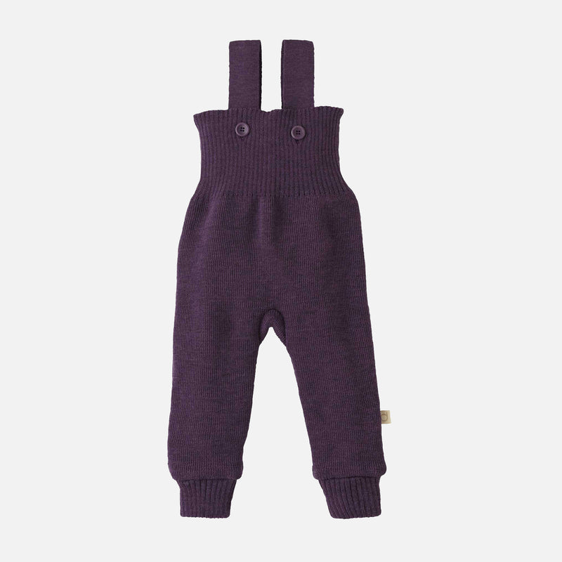 Baby & Kids Merino Wool Dungarees - Aubergine