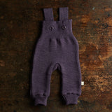 Baby & Kids Merino Wool Dungarees - Aubergine