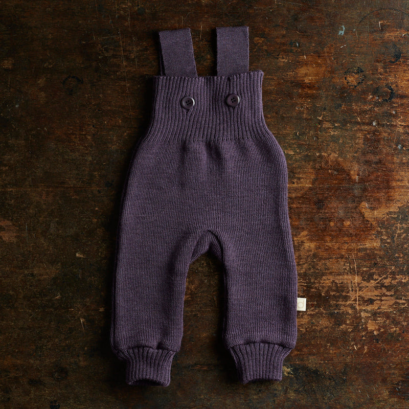 Baby & Kids Merino Wool Dungarees - Aubergine