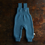 Baby & Kids Merino Wool Dungarees - Dove Blue