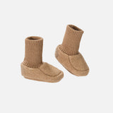 Baby Boiled Merino Wool Booties - Caramel