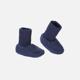 Baby Boiled Merino Wool Booties - Indigo