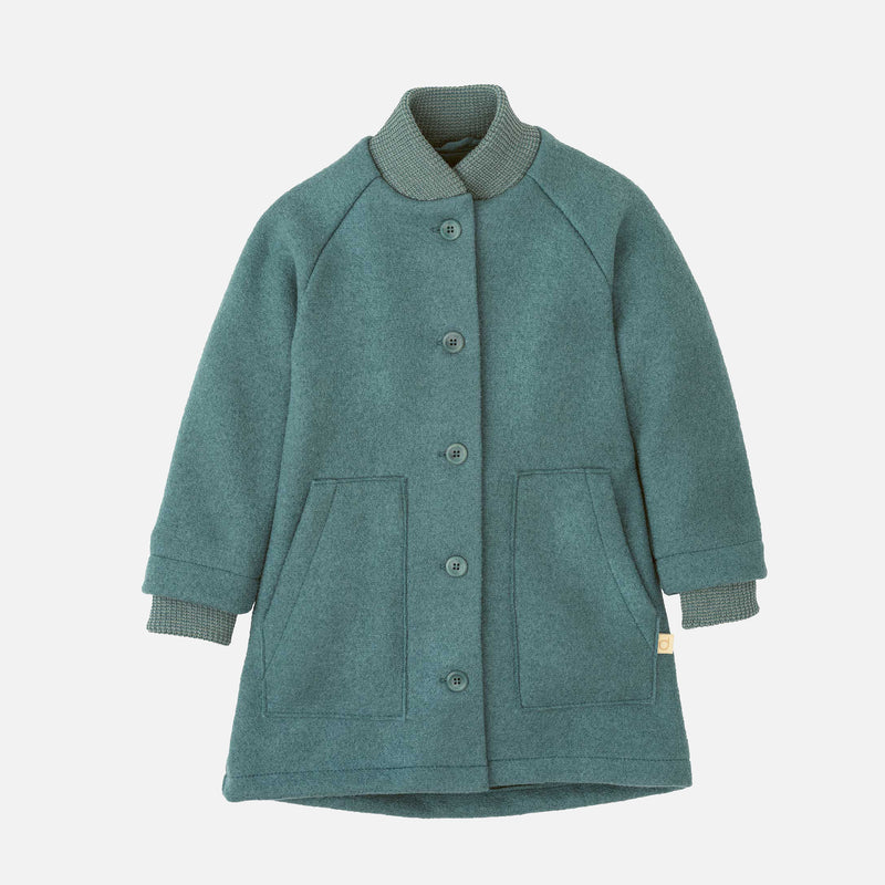 Boiled Merino Wool Coat - Eucalyptus