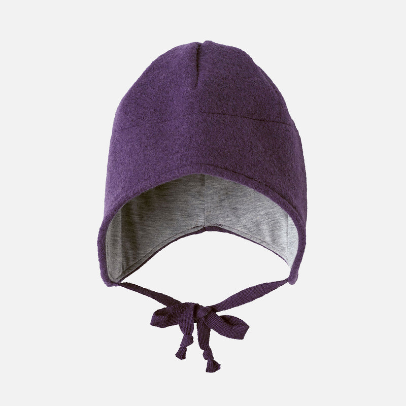 Boiled Merino Wool Hat - Aubergine