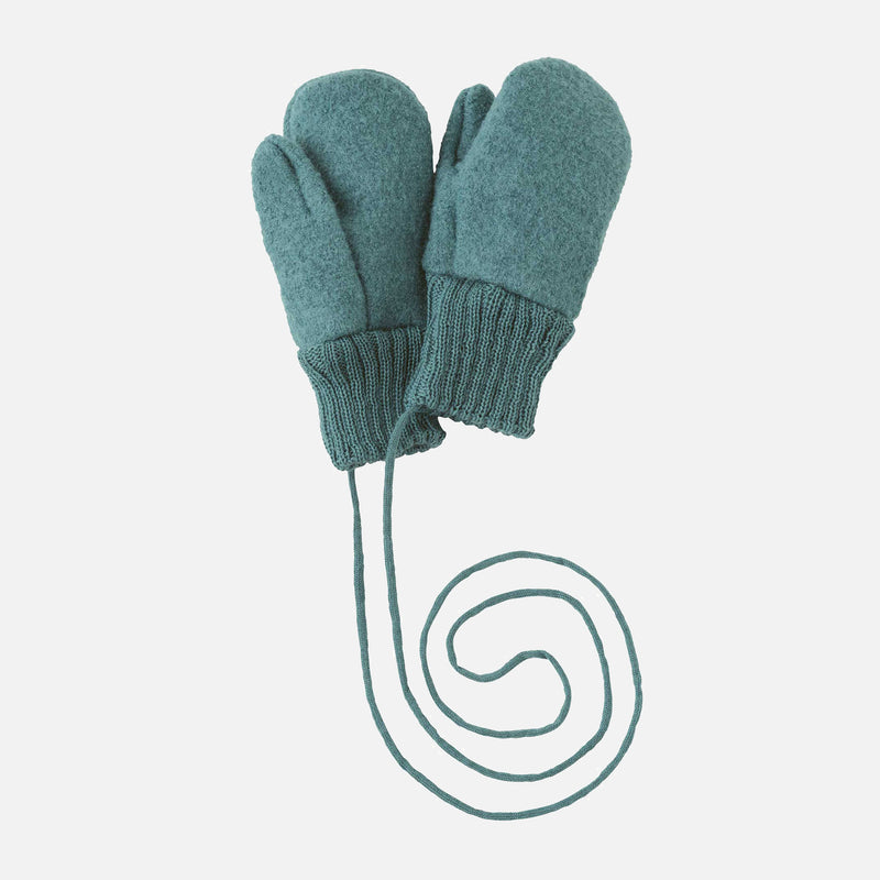 Boiled Merino Wool Mittens - Eucalyptus