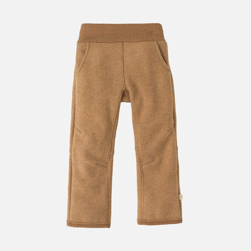 Boiled Wool Pull On Trousers - Caramel