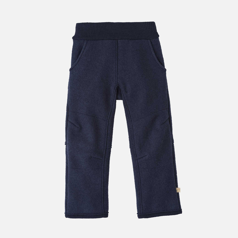 Boiled Wool Pull On Trousers - Indigo