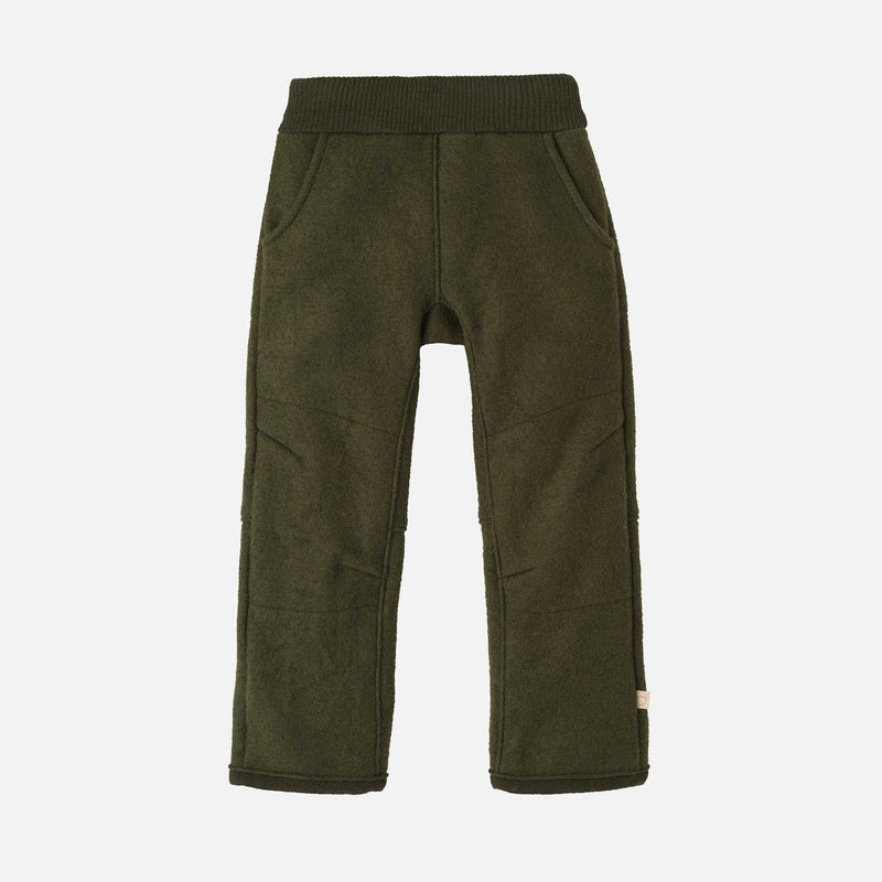 Boiled Wool Pull On Trousers - Olive