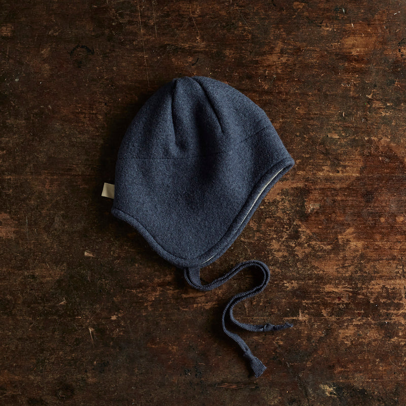 Boiled Merino Wool Hat - Indigo