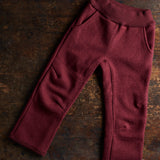 Boiled Wool Pull On Trousers - Cassis