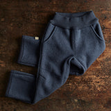 Boiled Wool Pull On Trousers - Indigo