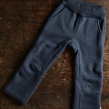 Boiled Wool Pull On Trousers - Indigo
