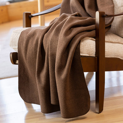 Boiled Merino Wool Large Blanket/Throw - Hazelnut
