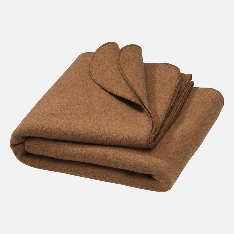 Boiled Merino Wool Large Blanket/Throw - Hazelnut