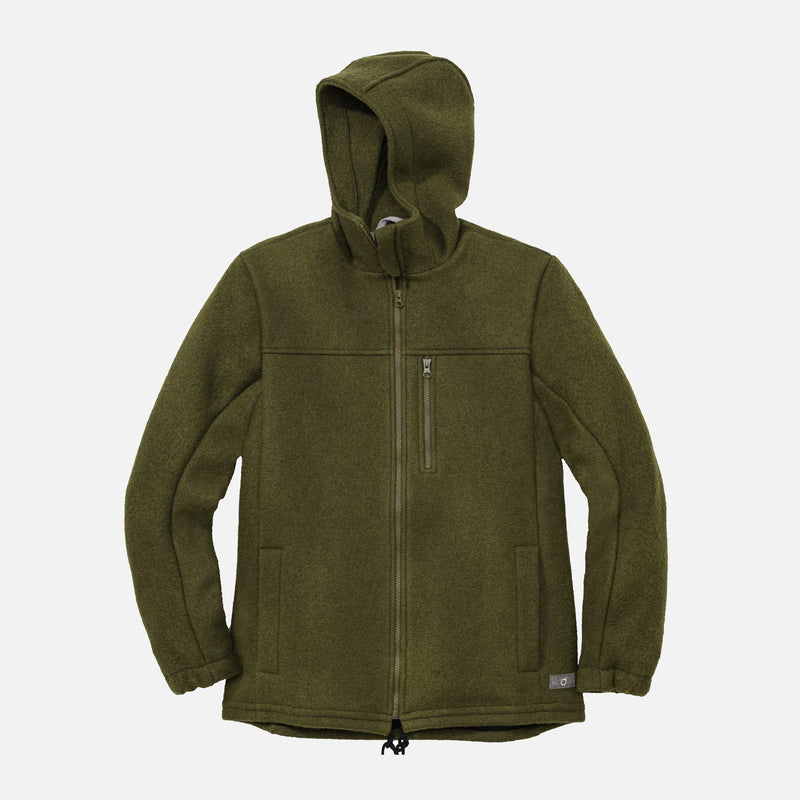Men's Boiled Merino Wool Jacket - Olive