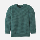 Merino Wool Aran Jumper - Eucalyptus