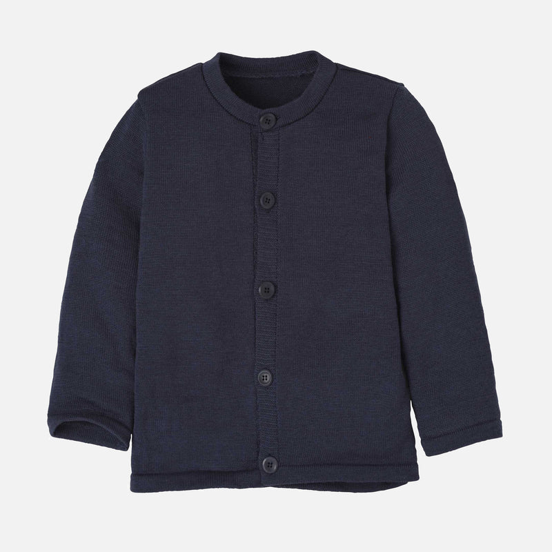 Merino Wool Cardigan - Indigo