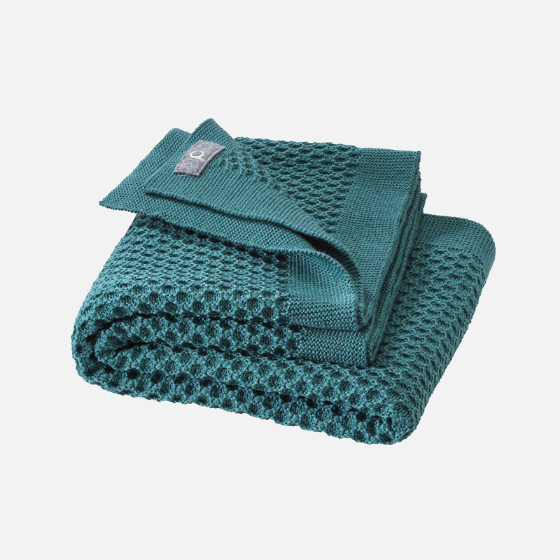 Merino Wool Honeycomb Swaddle/Baby Blanket - Eucalyptus