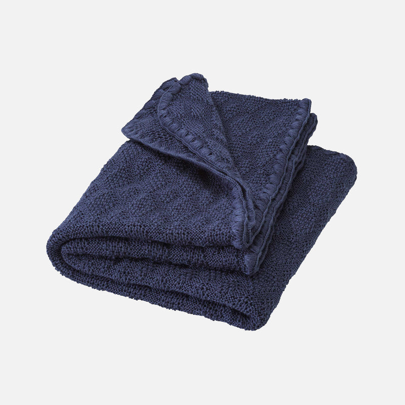 Merino Wool Swaddle/Baby Blanket - Indigo