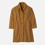 Women's Boiled Merino Wool Coat - Toffee