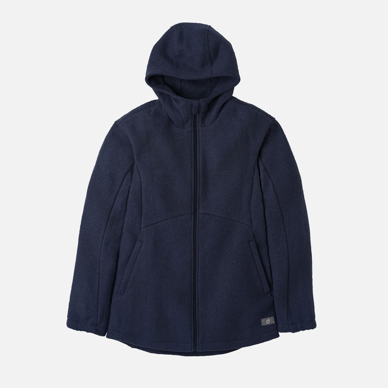 Women's Boiled Merino Wool Jacket - Indigo