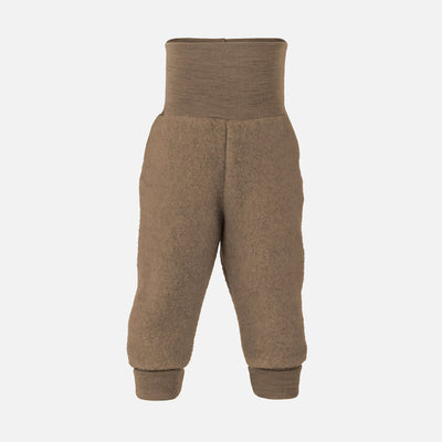 Baby Merino Wool Fleece Pants - Walnut Melange