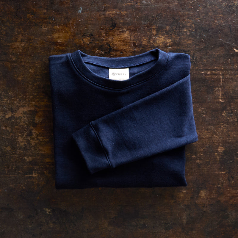 Adult's Merino Wool & Silk Interlock Sweatshirt - Marine