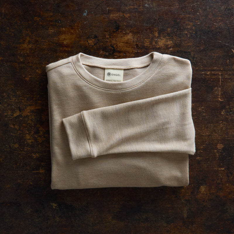 Adult's Merino Wool & Silk Interlock Sweatshirt - Sand