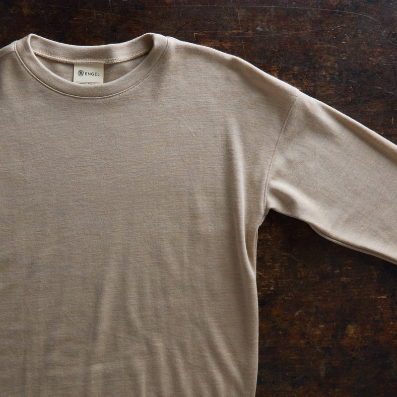 Adult's Merino Wool & Silk Interlock Sweatshirt - Sand