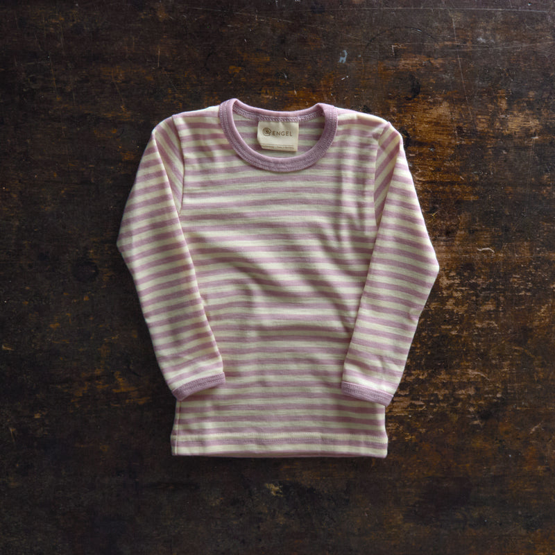Merino Wool LS Top - Lilac Rose Melange/Natural