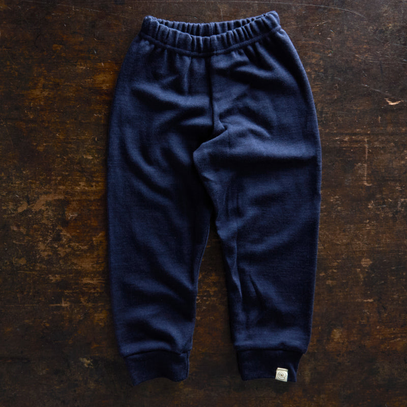 Merino Wool & Silk Interlock Jogging Pants - Marine