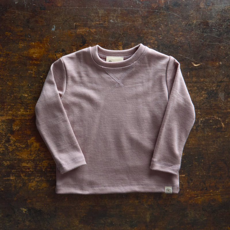 Merino Wool & Silk Interlock Top - Dusty Rose