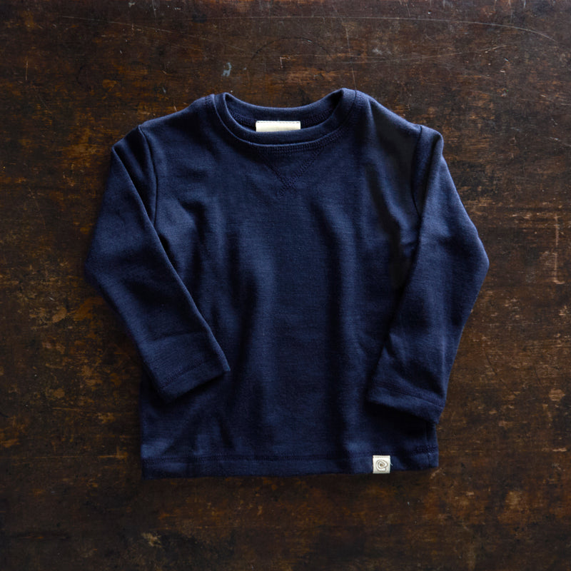 Merino Wool & Silk Interlock Top - Marine