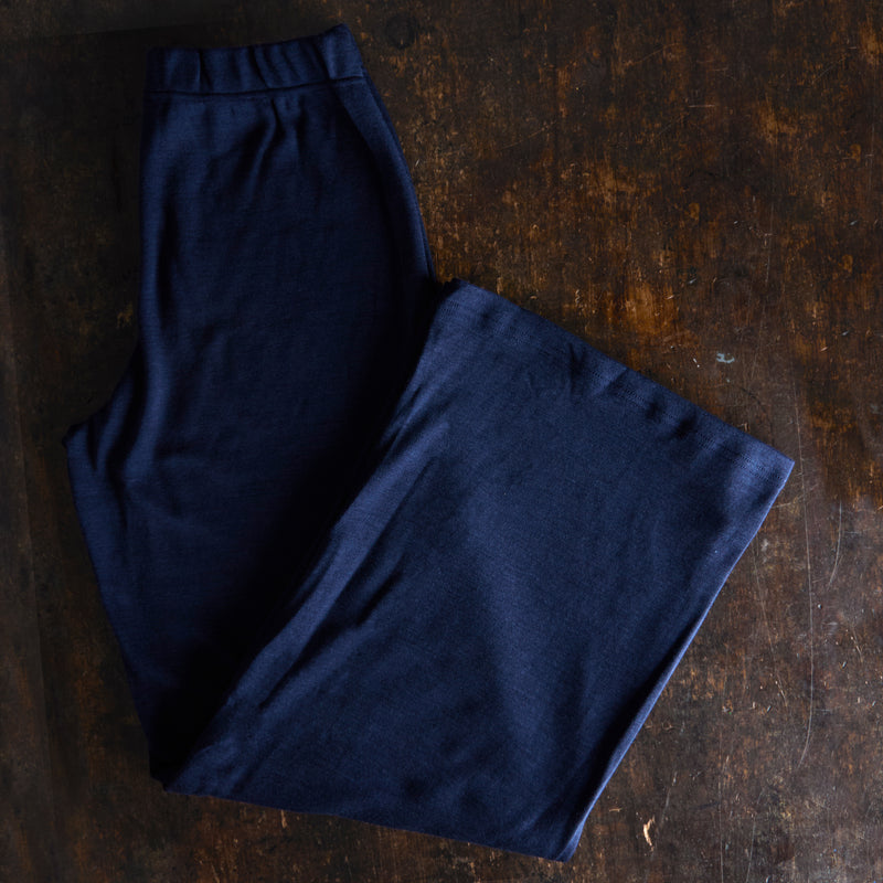 Women's Merino Wool & Silk Interlock Lounge Pants - Marine