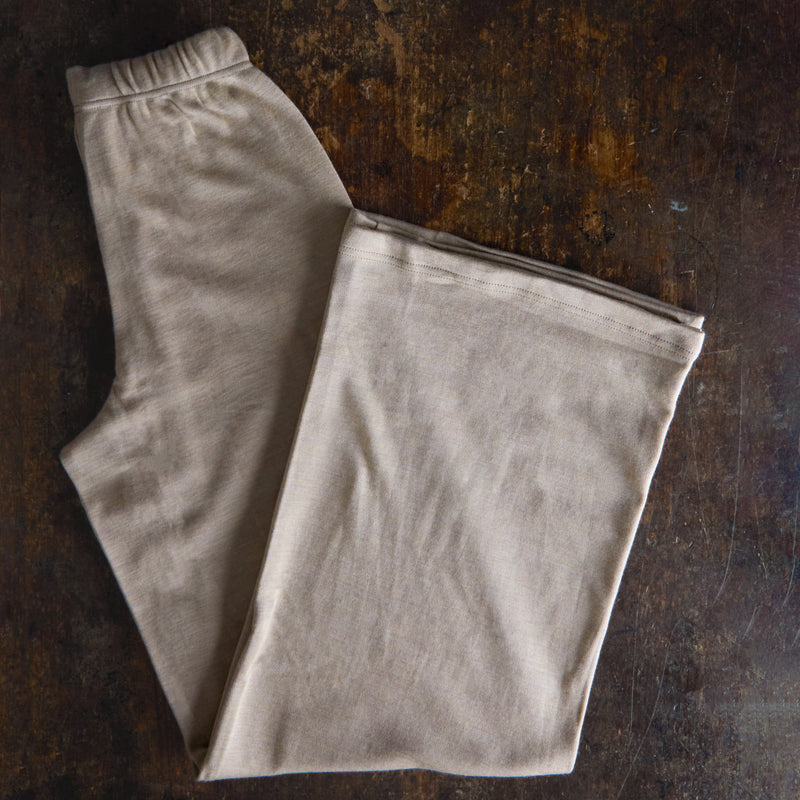 Women's Merino Wool & Silk Interlock Lounge Pants - Sand